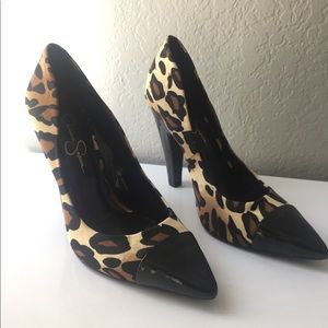Jessica Simpson leopard print pumps